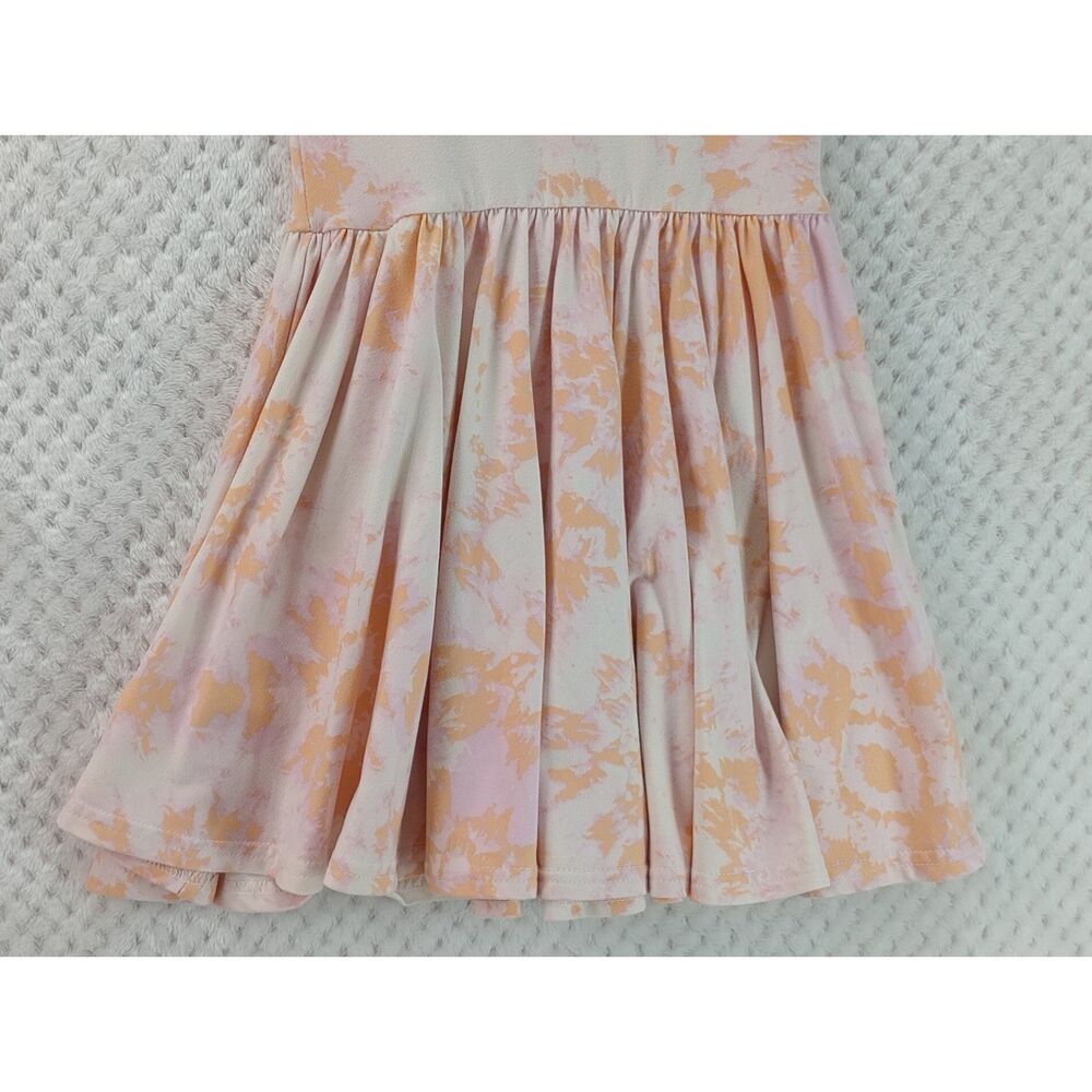 Dot Dot Smile Girls 3/4 Coral Tie Dyed Cap Sleeve Twirl Summer Dress - Picture 6 of 10